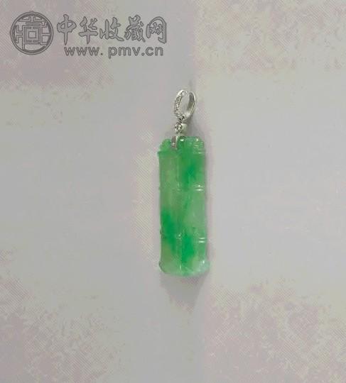 18K镶钻翠竹节佩