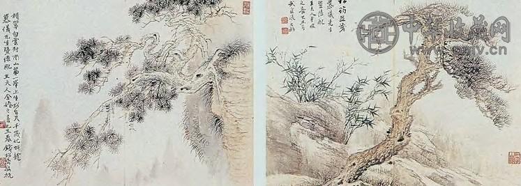 朱屺瞻 金石同寿 册页(14开) 纸本设色