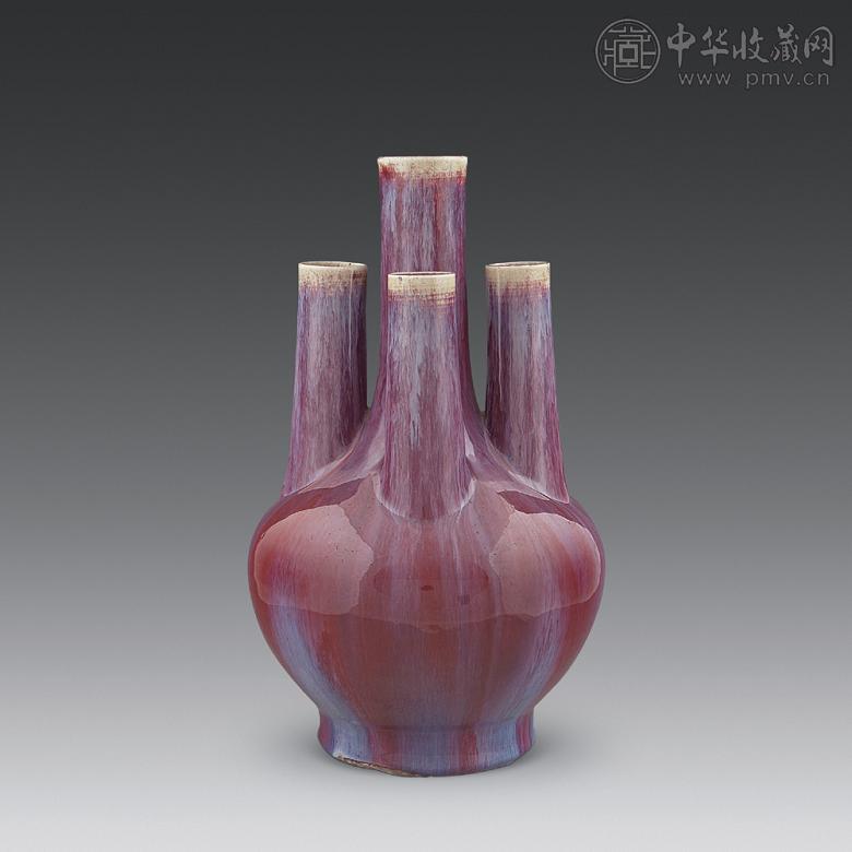 清 窑变釉五管瓶