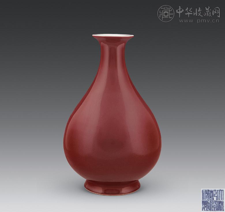 清乾隆 祭红釉玉壶春瓶