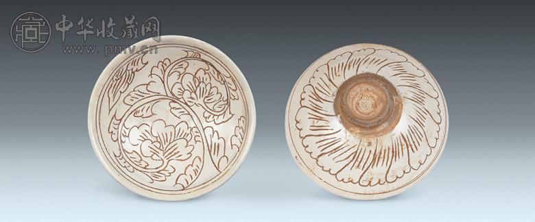 元 磁州窑白釉划花小碟