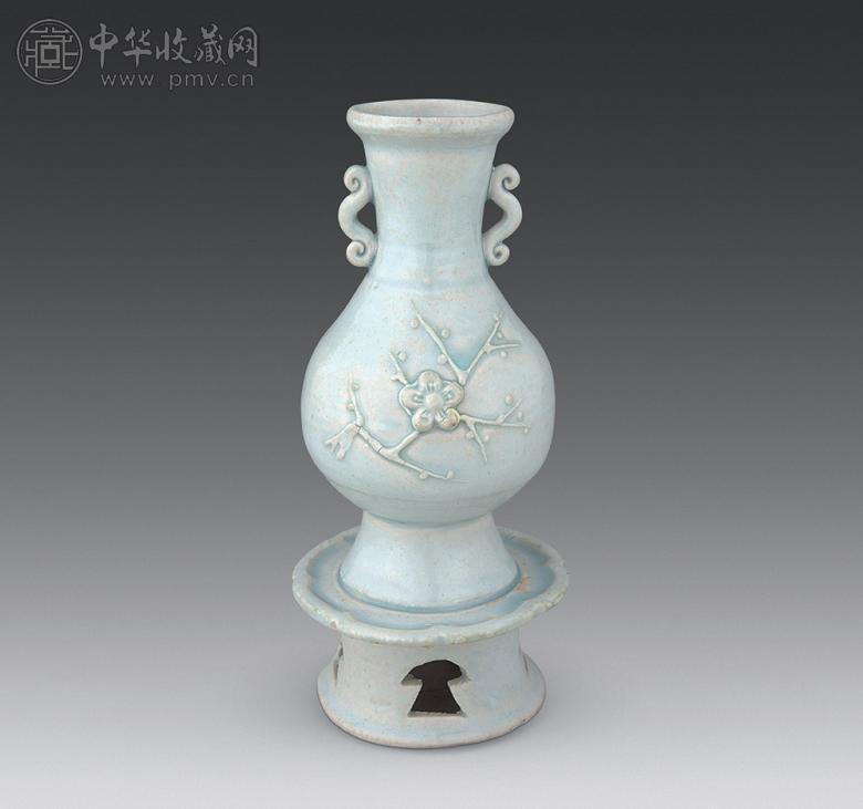 元 影青釉梅花双耳瓶