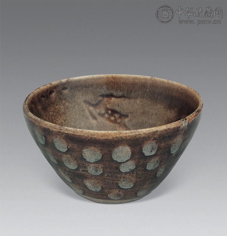 元 吉州窑剪纸鹿纹碗