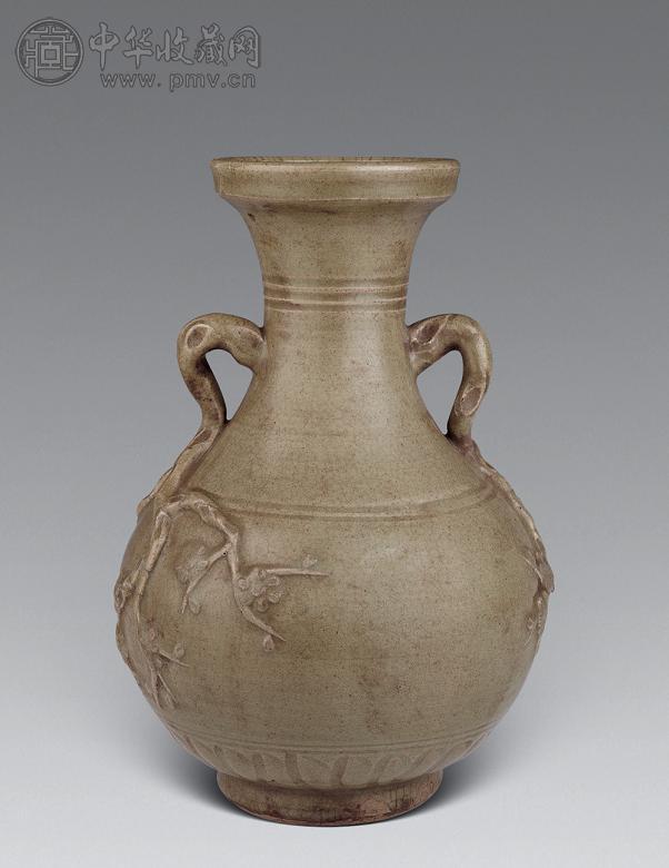 元-明 龙泉贴塑梅枝耳瓶