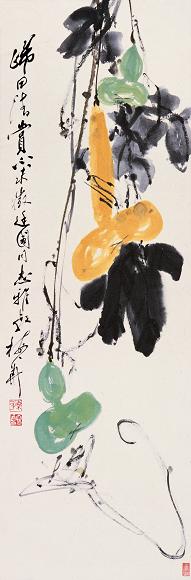 颜梅华 葫芦 立轴