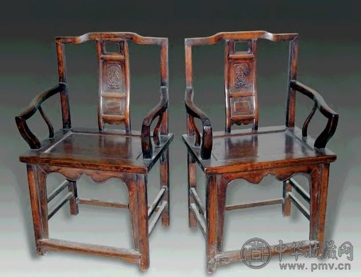 清 榉木官帽椅(1对)