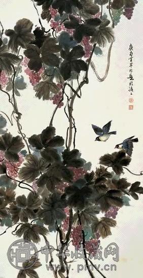 黄幻吾 花鸟 轴 设色纸本