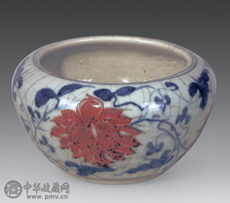 元 青花釉里红缠枝莲洗