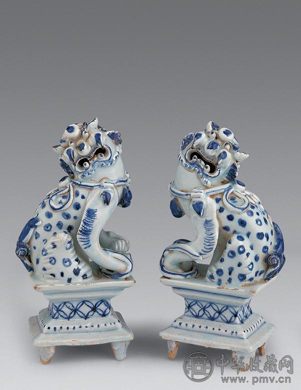元 青花狮子(1对)