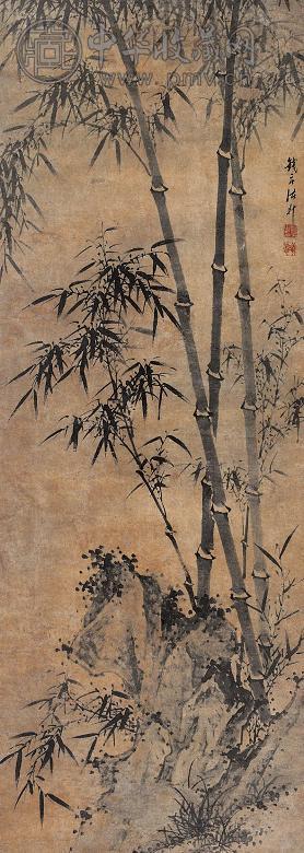 诸昇 墨竹 立轴 水墨纸本