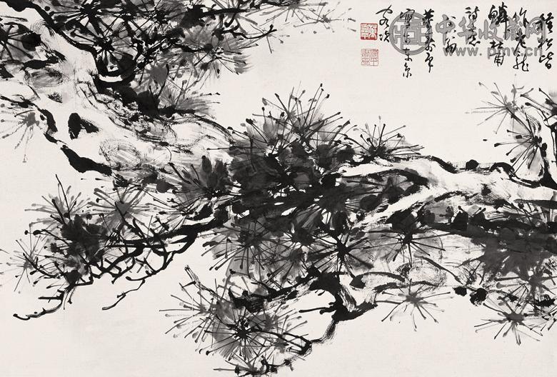 董寿平 黑松 镜心 纸本