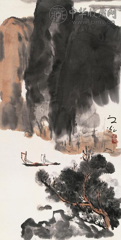谢之光 山水 立轴 纸本
