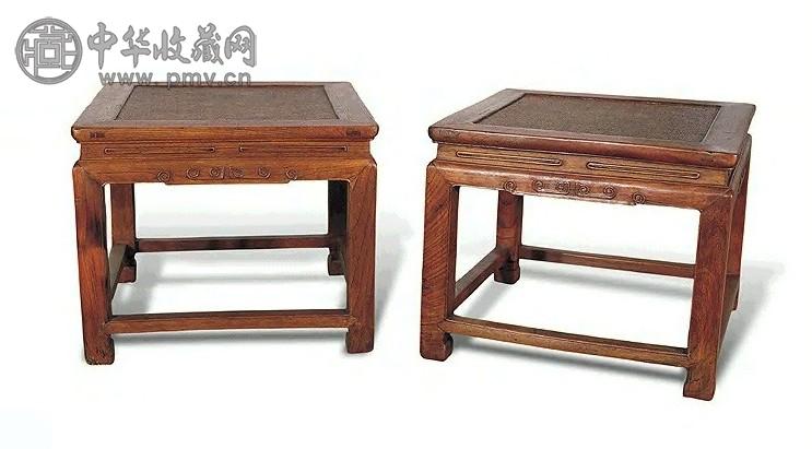清 榉木禅凳(1对) 清 榉木禅凳(1对)