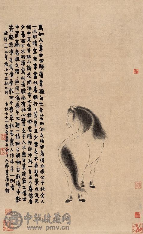 金农 乾隆二十二年(1757年)作 春骢 立轴 水墨纸本