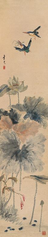 张聿光 花鸟 立轴 设色纸本