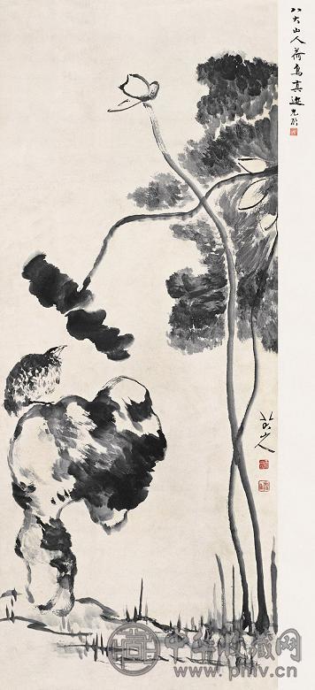 八大山人 荷花 立轴 纸本