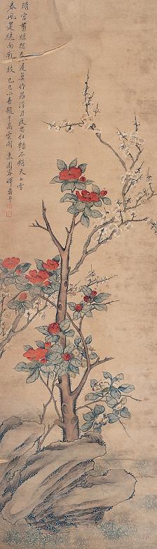 恽寿平 花卉 镜心 设色纸本