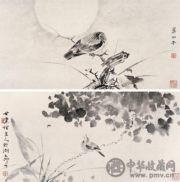 赵跃鹏 2005年作 花鸟(2帧) 镜心 设色纸本