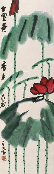 崔子范 2003年作 十里荷香 立轴 设色纸本