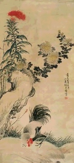 司马钟 大吉图 立轴 绢本