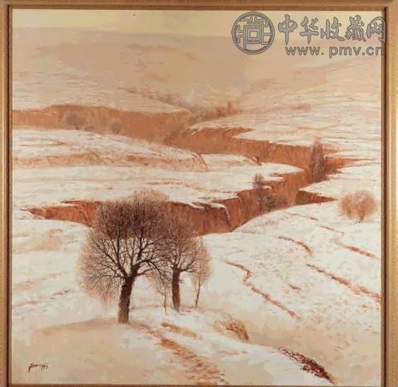 朱乃正 1997年 银铺黄土坡 布面油画