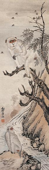 胡郯卿 封侯图 立轴 纸本