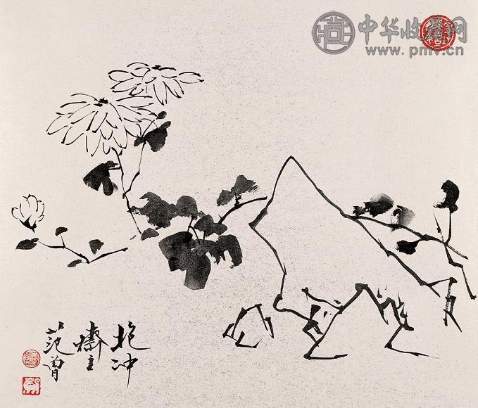 范曾 秋菊 镜心 设色日本纸