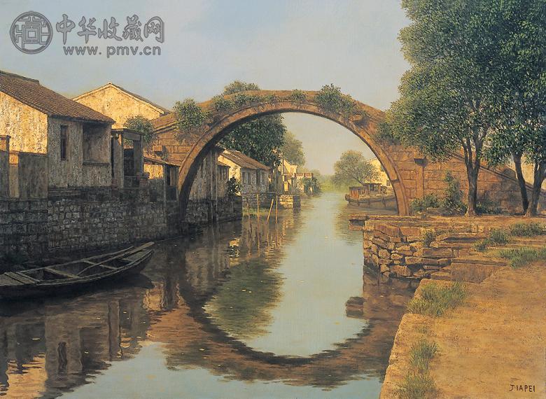 孙家佩 水上的桥 布上 油彩