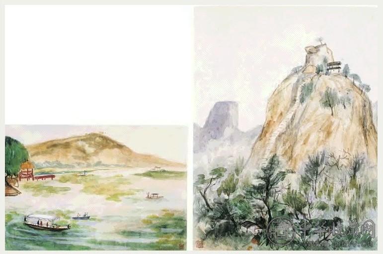 关良 西峰莲坪：南京一景
