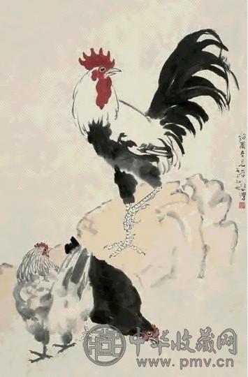 徐悲鸿 丙子(1936年)作 三雉图 立轴 设色纸本