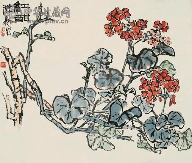陈大羽 红酣 立轴 设色纸本