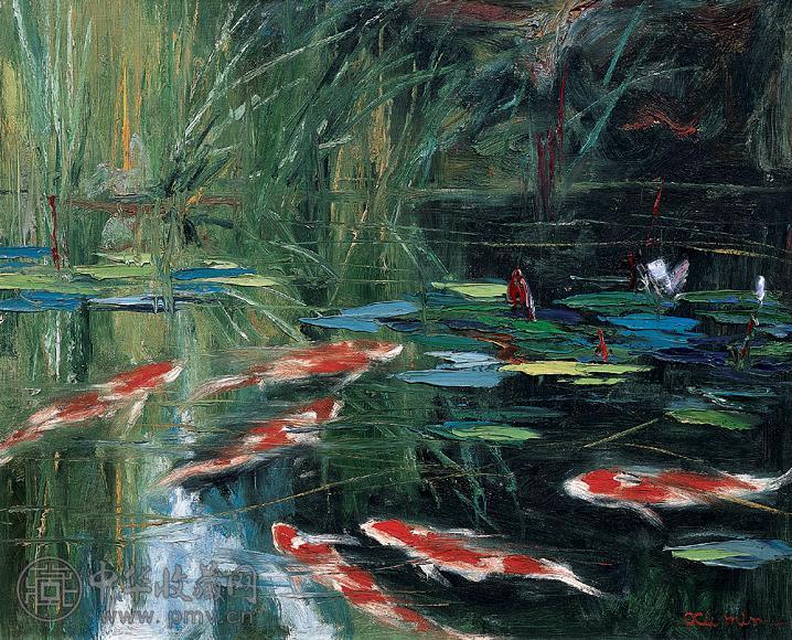 徐鸣 2003年 锦鲤 布面 油画