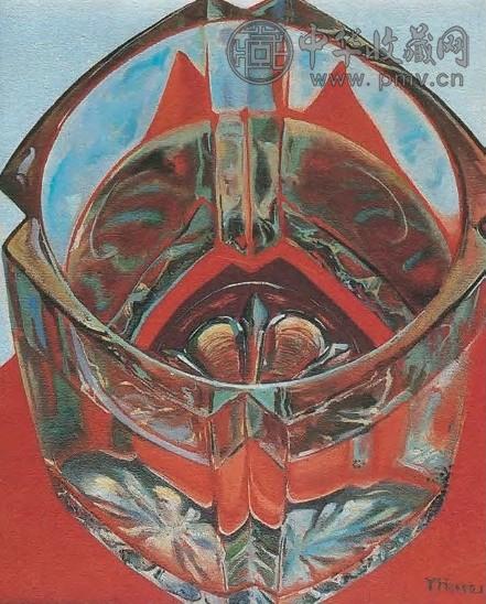 喻红 1990年作 水晶杯 布面