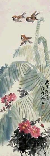 张辛稼 花鸟 立轴 设色纸本