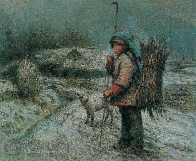 罗中立 1986年 巴山初雪 布面