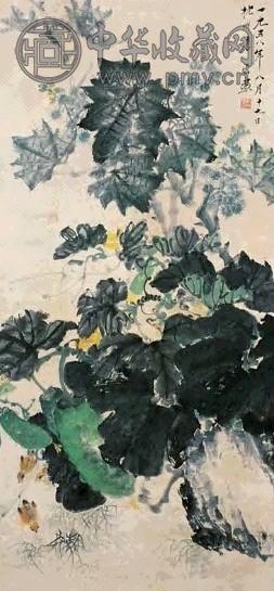 唐云 花卉 立轴 设色纸本