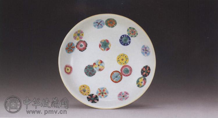 清嘉庆 粉彩皮球花盘
