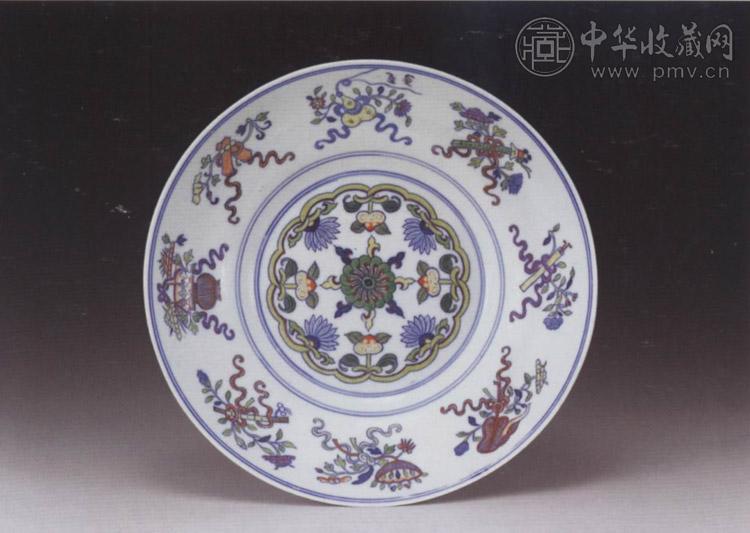 清光绪 斗彩花卉八宝盘