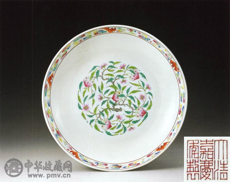 清嘉庆 粉彩甲子万年盘