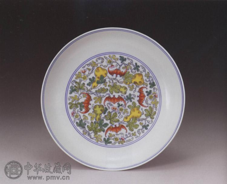 清雍正 斗彩福禄盘