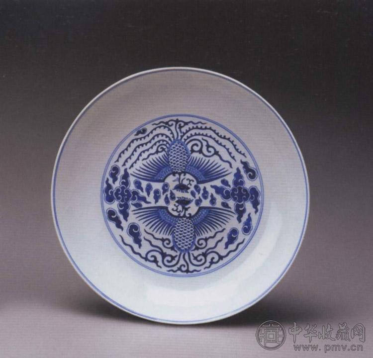 清光绪 青花双凤纹大盘