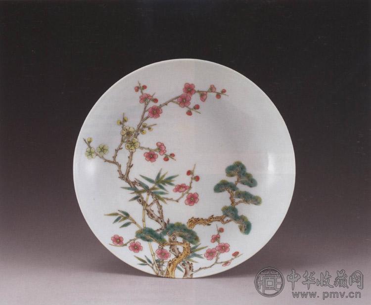 清 粉彩松竹梅盘