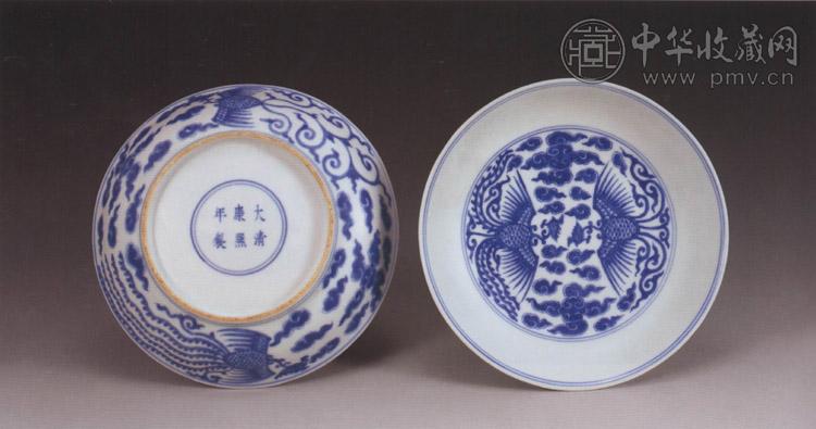 清康熙 青花云凤盘(2件)