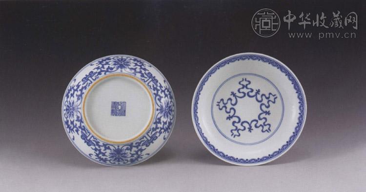 清乾隆 青花花卉盘(2件)
