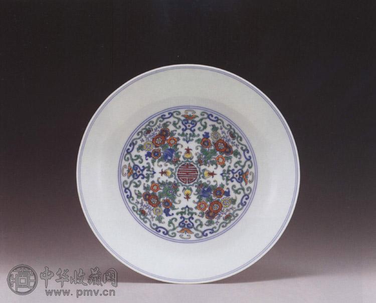 清雍正 斗彩花卉盘