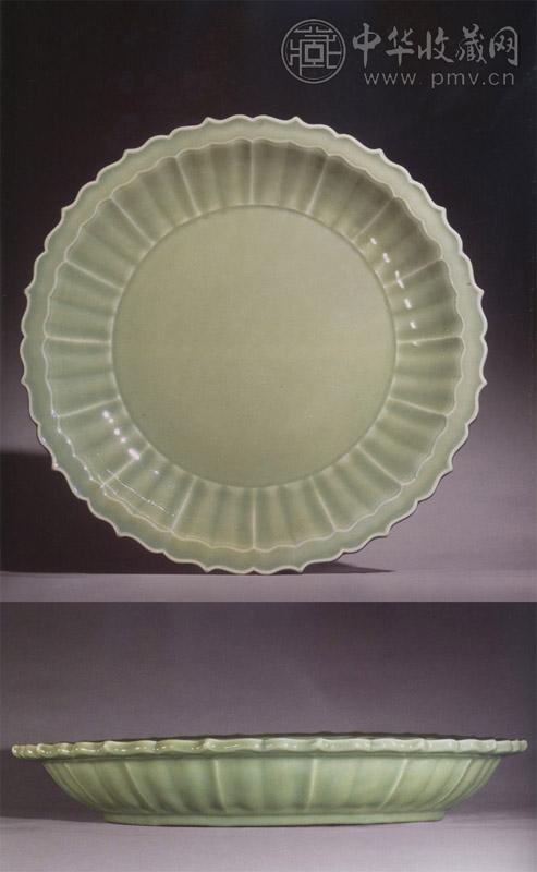 明 龙泉窑青瓷棱口折沿大盘
