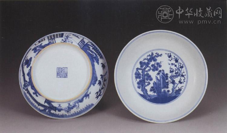 清乾隆 青花松竹梅盘(2件)