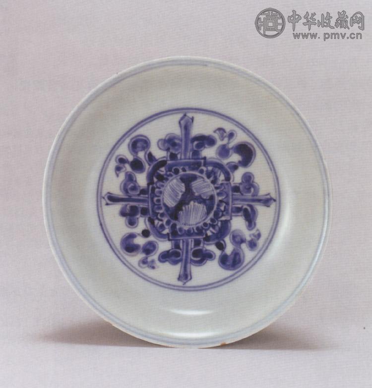 明成化 青花金刚宝杵纹盘