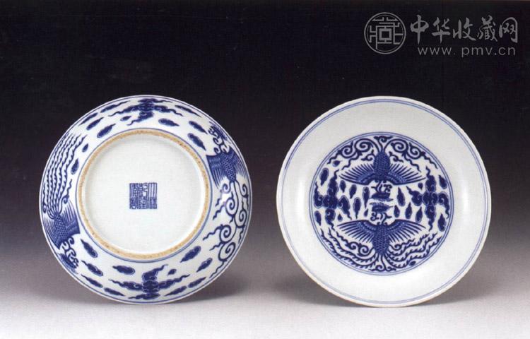 清乾隆 青花云凤盘(2件)