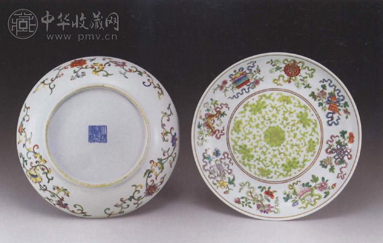 清道光 粉彩八宝纹盘(2件)